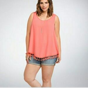 TORRID tassel hem tank top